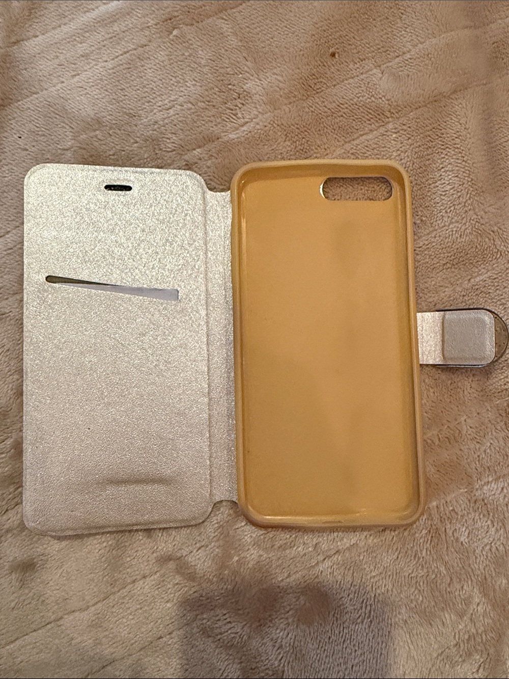 Glitter Rhinestone Wallet I-Phone 7 Plus Case - Gold - Picture 7 of 8